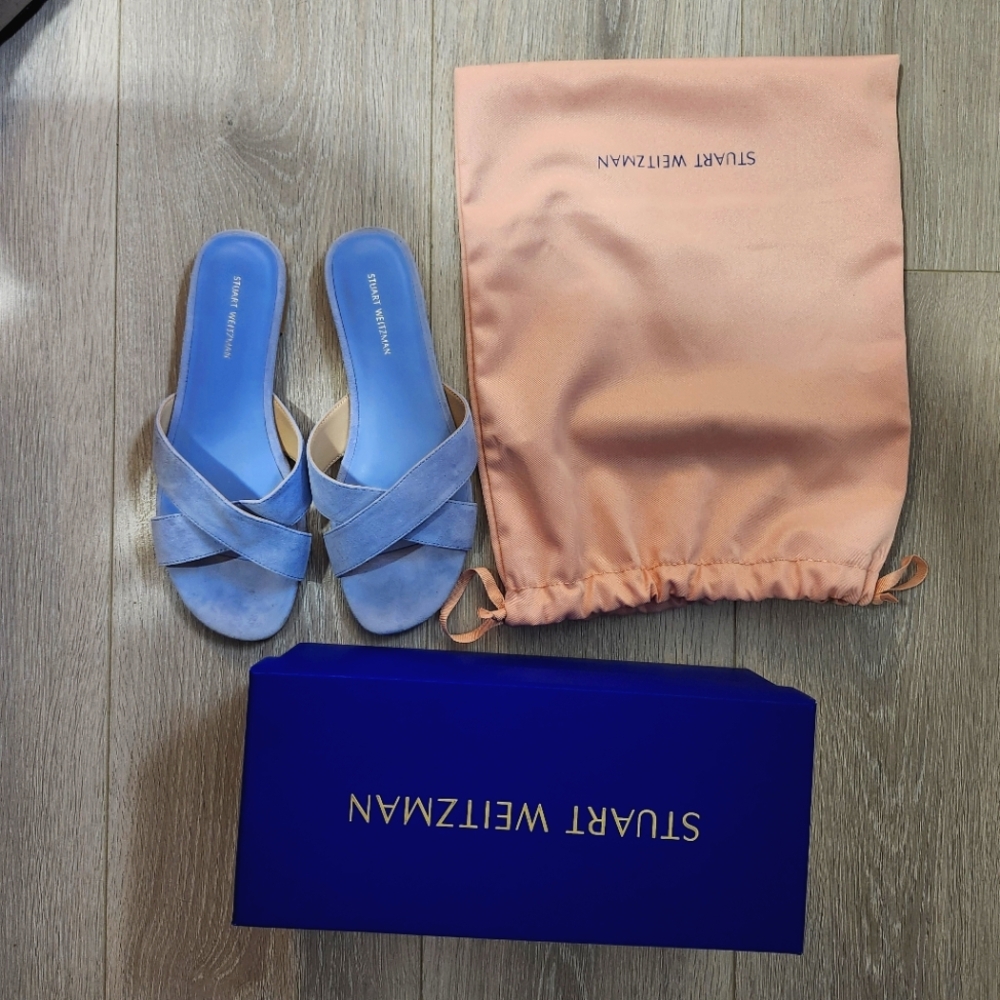 Stuart Weitzman Light Blue Suede Sandals